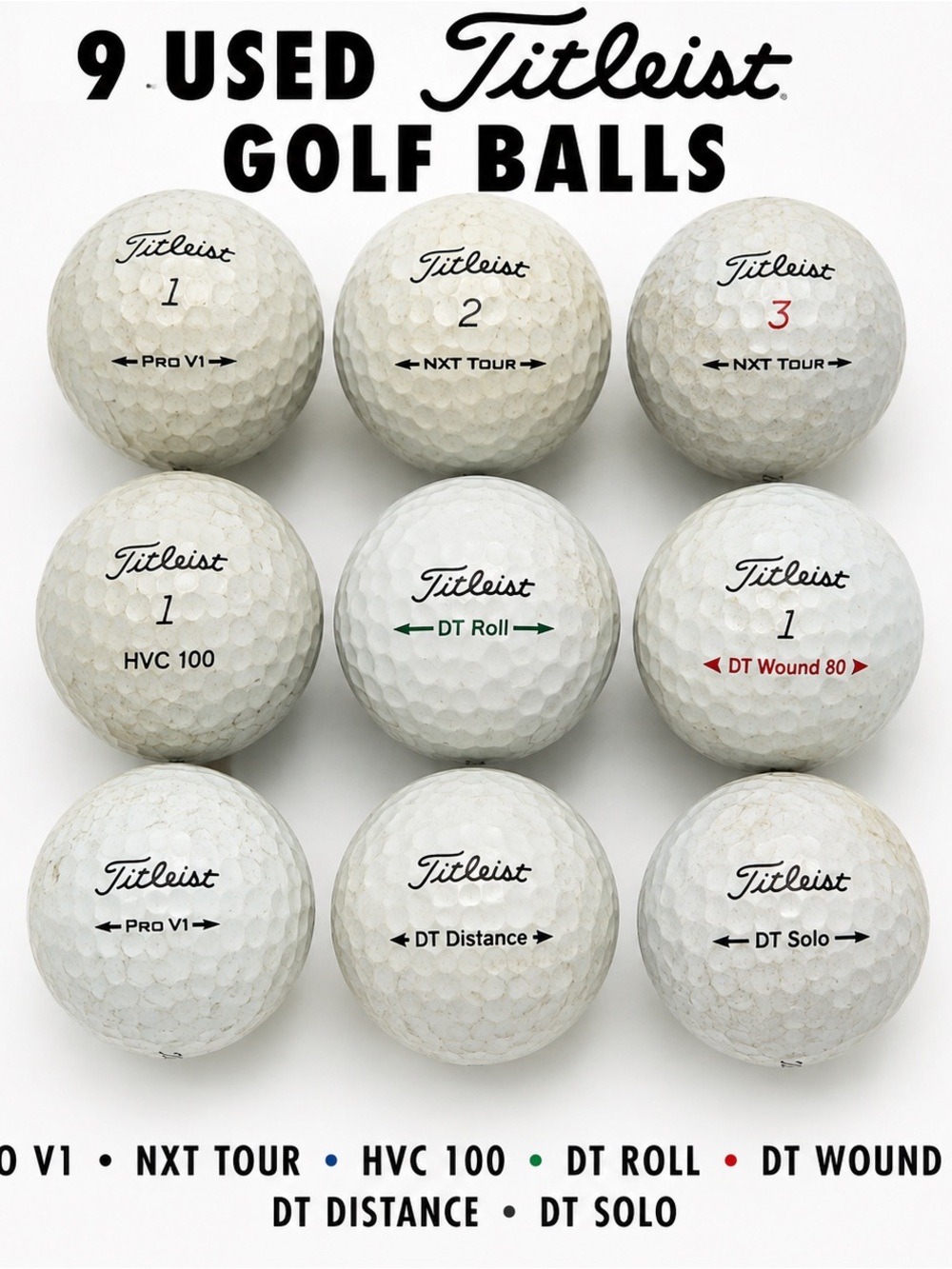 Titleist White Golf Balls Assortment - 9 Pack